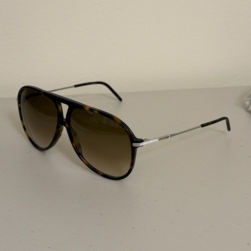 Dior BlackTie 129S Tortoise and Silver Aviator Sunglasses
